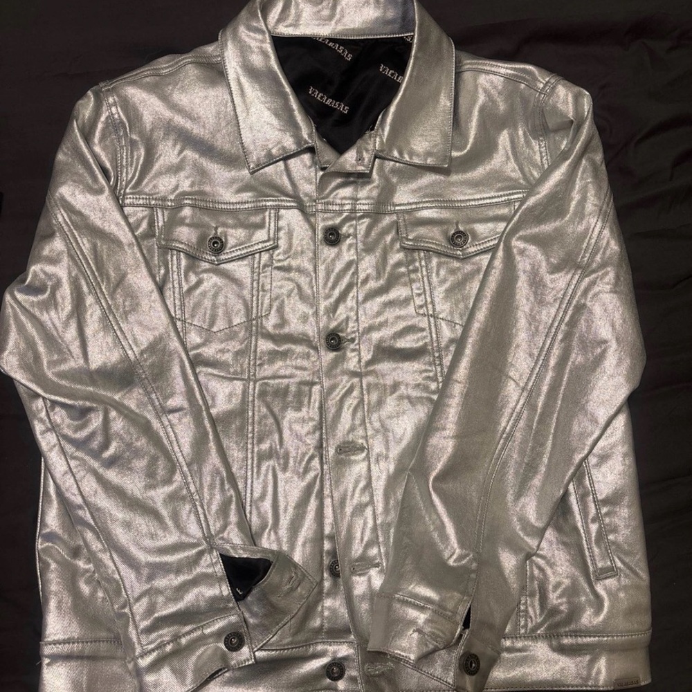 Valabasas Silver Wax Denim Jean 2 piece set - Picture 2 of 5
